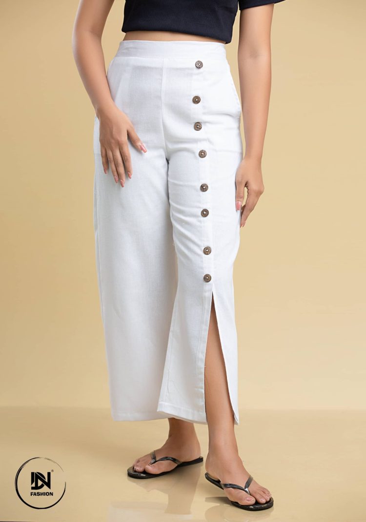 FRONT OPEN LINEN PANT