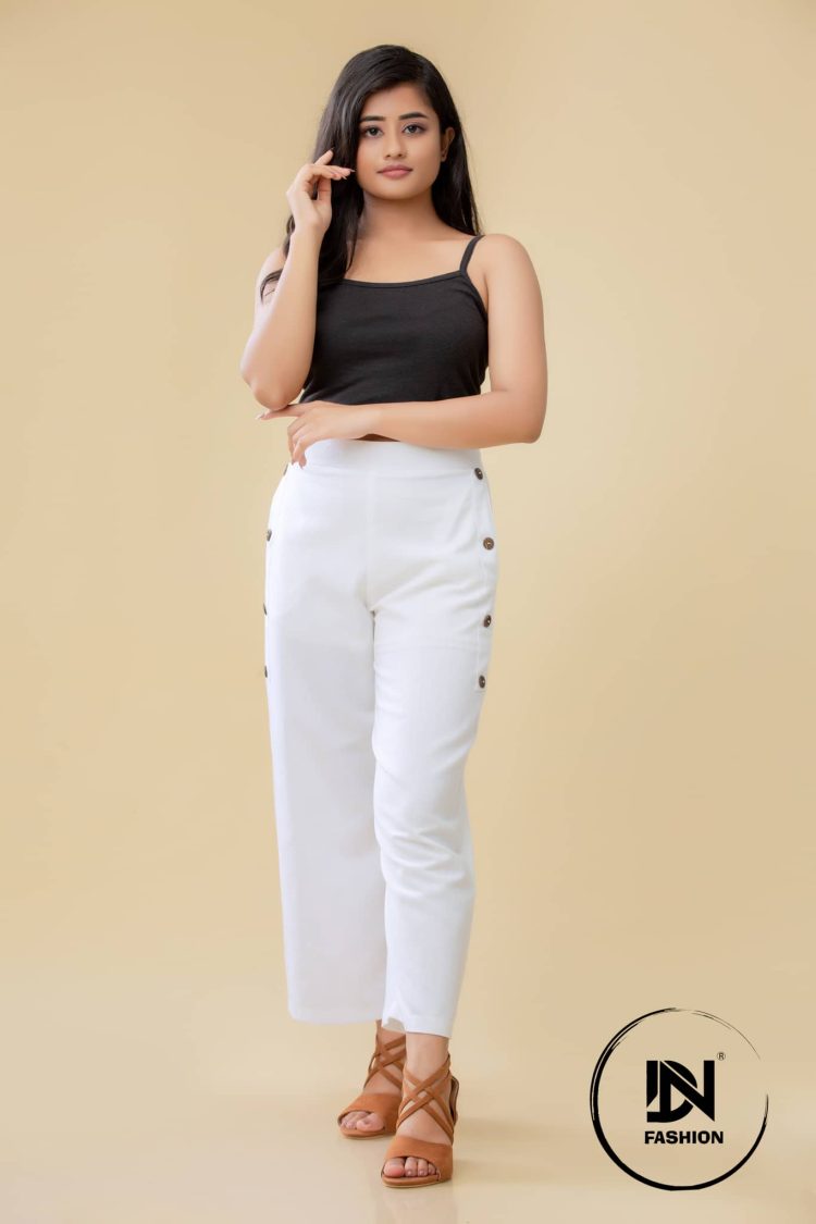 SUMMY BUTTON DETAILED LINEN PANT