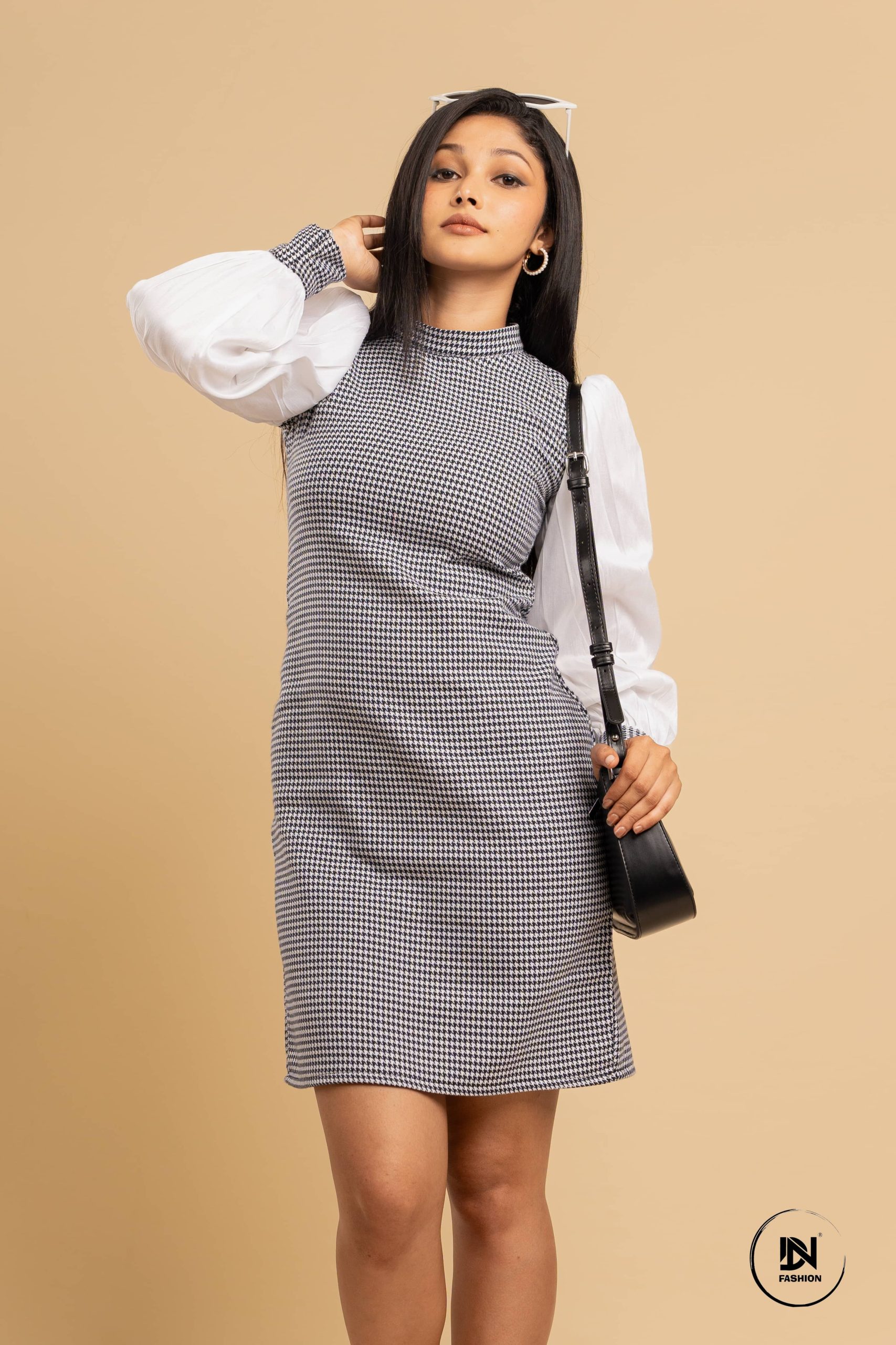 Dua Check Midi Dress - Image 4